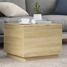 Red Tables vidaXL With LED Lights Sonoma Oak 50x50x40 cm Coffee Table