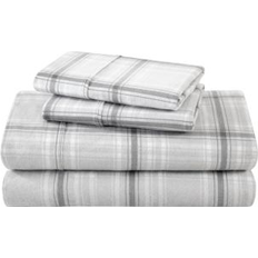 Bare Home Flannel Set Prints 100% Cotton Bed Sheet Grey