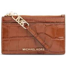 Wallets & Key Holders Michael Kors Portacarte in Pelle Effetto Coccodrillo - Female - Marrone