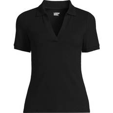 Lands' End 3XL Polo Shirts Lands' End Women's Wide Rib Polo Shirt Plus Size - Black