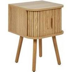 Beliani Nightstan Light Wood Bedside Table 40x40cm