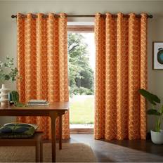 Orla Kiely Linear Stem Curtain - Burnt Orange (117 cm Width x 183 cm Drop)