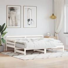 Letti e Materassi vidaXL Divano Letto Con Letto Estraibile Bianco 90x190 cm