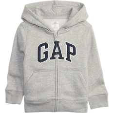 Long Sleeves Tops Gap Factory Baby's Logo Zip Hoodie - Gray/White Marl