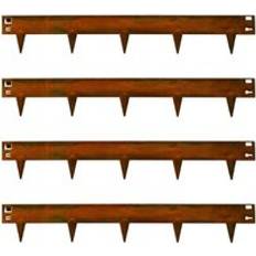 Metal Border Edging Pre-rust Corten 106 x 16 cm Pack Of 4