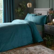 Textiles Laurence Llewelyn-Bowen Montrose Velvet Bedding Set - Teal - Duvet Cover Turquoise, Blue