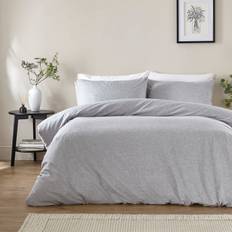 Dunelm Supersoft Chambray Duvet Cover Grey (200x200cm)