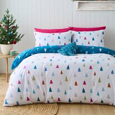 Textiles Catherine Lansfield Christmas Tree Reversible and Pillowcase Set Duvet Cover White