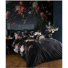 Brown Duvet Covers Graham & Brown Hague Fleurs 100% Cotton Sateen Set - - Super King Duvet Cover Black, Brown