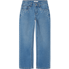 Name It Girl's Straight Leg Jeans - Medium Blue Denim