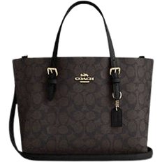 Coach Mollie Tote Bag 25 - Signature Canvas/Gold/Walnut/Black