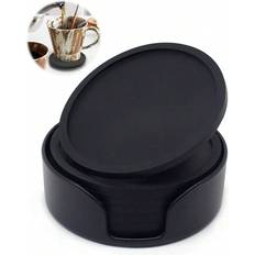 Shein Black Silicone Cup Coasters With Plastic (Pcs) Coaster 6pcs