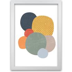 Norden Home Fun Abstract Nursery Shapes Original Graphic Print on Paper - White Frame (59 cm H x 42 cm W x 3 cm D) Framed Art