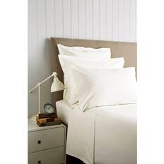 Textiles Christy 400 Thread Count Cotton Sateen Flat - Ivory (Kingsize 5') Bed Sheet White