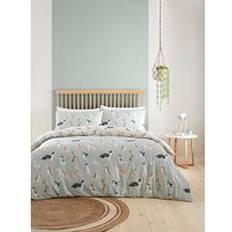 Textiles Fusion Cute Dogs Set - Duck Egg - Double Duvet Cover Blue