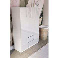 Home Discount Glinton 3 Door 2 Drawer High Gloss Wardrobe