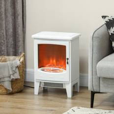 Homcom Electric Fireplace Freestanding W/realistic Flame Effect, White One Size