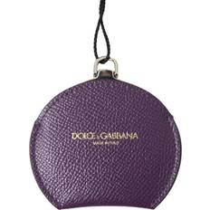 Lilla Nøgleringe Dolce & Gabbana Purple Leather Hand Mirror Holder Female