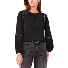 Black - Women Blouses Vince Camuto Embellished Top Rich Black