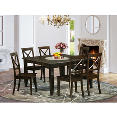 PFBO7-CAP-W Piece Room with Leaf and 6 Dinette Chairs Dining Set 7pcs