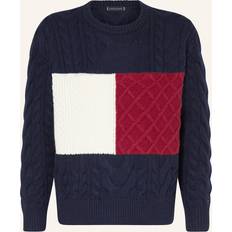 Tommy Hilfiger Wool Blend Cable Knit Flag Jumper, Fa Desert Sky