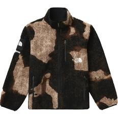 Supreme Men Outerwear Supreme The North Face Bleached Denim Print Fleece Jacket Black