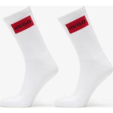 HUGO BOSS Red Underwear HUGO BOSS Two-pack of short socks with red logo labels White