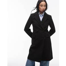 Women - Wool Coats Mango Double-breasted wool coat black Woman Black