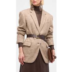 Blazers Brunello Cucinelli Wool, mohair, and cashmere-blend blazer beige (UK 12)