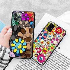 A-206 Murakami Flower Case for Samsung S24 S23 S22 S21 FE Ultra Xiaomi Redmi Note 13 12 11 iPhone 14 15 Pro Max OPPO A12 Reno VIVO A15