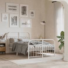 vidaXL Metal Bed Frame With Headboard And Footboard 120 cm W x 190 cm D