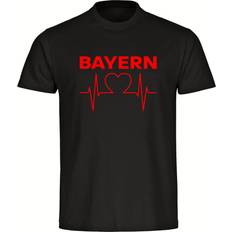 Oberteile Multifanshop Kinder T-Shirt Bayern Herzschlag Druck rot