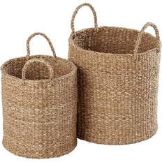 Dixie Interior Details Dixie Esther Cylinder With Handles 2-pack - Baskets Seagrass Natural 45591 Basket