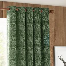Furn Winter Woods Emerald Eyelet Curtains 229 cm x 183 cm Drop - Green