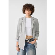 Baumwolle Jacketts Stradivarius Eleganter Blazer in Grau