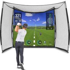 Golf Accessories GoSports Range Cage 10 ft x 8 ft Golf Practice Hitting Net with Simulator Impact Screen