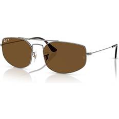 Polarized - Unisex Sunglasses Ray-Ban Irregular Sunglasses RB3845 - Gunmetal Frame Brown