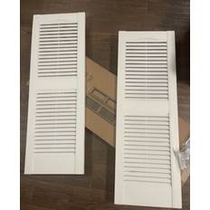 Windows Ekena Millwork Standard Cathedral Top Center Mullion 52" Long White (Pair) Window Shutter