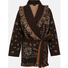 Cashmere Cardigan Alanui bandana-pattern cashmere cardigan women Cashmere Brown