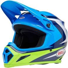 Équipement Moto Bell MX-9 MIPS Jackal, casque de motocross couleur: Bleu Clair/Bleu/Blanc/Vert Néon taille: