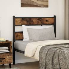 Grey Headboards vidaXL Smoked Oak 75 cm Iron and Engineered Wood Headboard