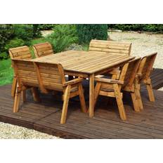 Red Patio Dining Sets Charles Taylor Eight Seater Table & 4 Chairs 2 Benches Parasol Red Patio Dining Set