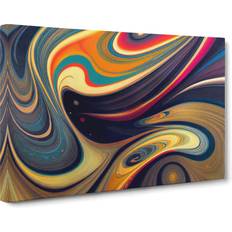 Marble Wall Decorations Metro Lane Marble Abstract Vol.6 Wrapped Canvas Graphic - Cream;Multicolour (50 cm H x 76 cm W x 3 cm D) Framed Art