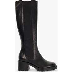 Dune London Block Heel High Boots Dune London Tessia Leather Knee-High Boots, Black
