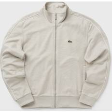 Lacoste White Outerwear Lacoste Paris Piqué Zip Front Track Jacket Grey