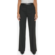 Calvin Klein Pants Calvin Klein Women's Pinstripe Belted Wide Leg Pants Blk Cream