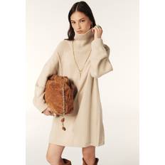 Natural Dresses Robe Pull Courte En Laine - Beige