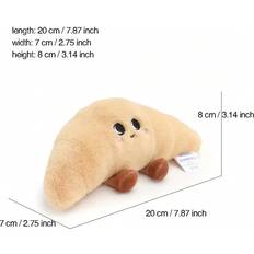 Shein pc Light Brown Bread Shaped Food Series Plush Toy Can Be Used As Keychain Or Decoration Gift