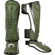 Martial Arts Venum Elite Evo Shin Guards-Khaki/Silver