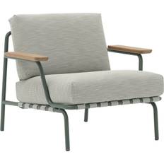 Muuto Havemøbler Muuto Settle Outdoor Lounge Chair, Grün / Dunkelgrün (Stoff Ribbed Weave 2)